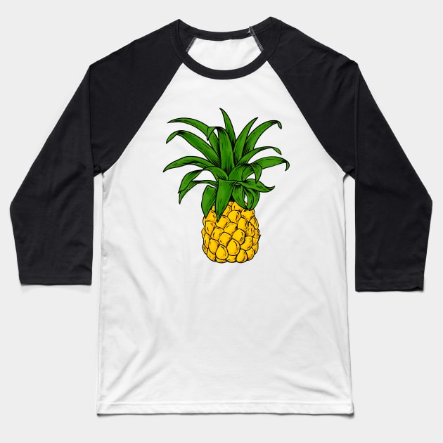 Pineapple Baseball T-Shirt by Mako Design 